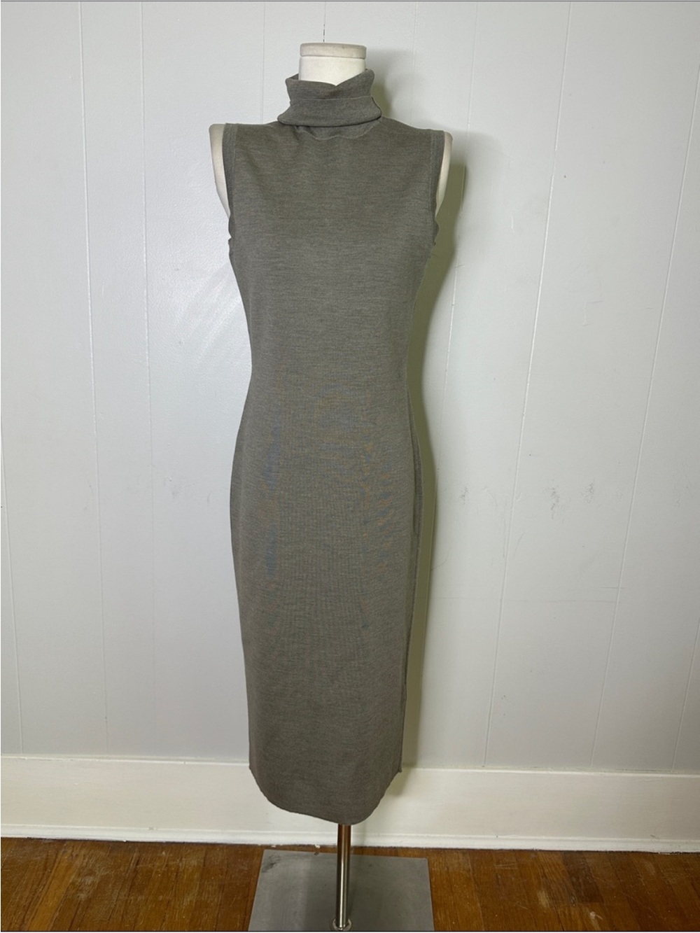 Ralph Lauren Purple Label Merino Wool Mock Turtle Neck MIDI Dress